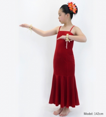 Kids Custom Long Velvet Dress / JCp42-solid