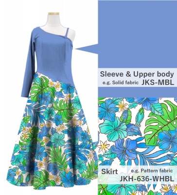 Kids Custom One Shoulder Long sleeve Dress / JCp46-mix