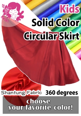 Kids Custom Long Shantung Circular Skirt (360 degrees) / JCp69-solid