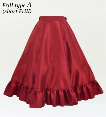 Kids Custom Long Frill Shantung Circular Skirt  / JCp70-solid