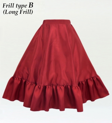 Kids Custom Long Frill Shantung Circular Skirt  / JCp70-solid