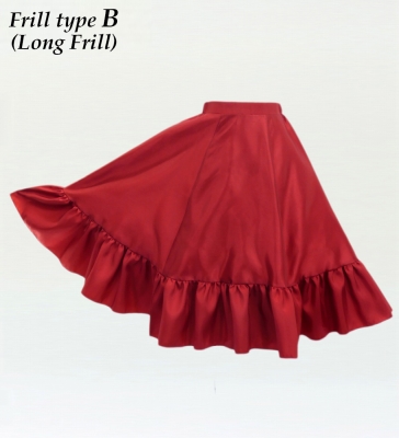 Kids Custom Long Frill Shantung Circular Skirt  / JCp70-solid
