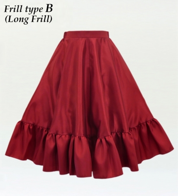 Kids Custom Long Frill Shantung Circular Skirt (360 degrees) / JCp71-pattern
