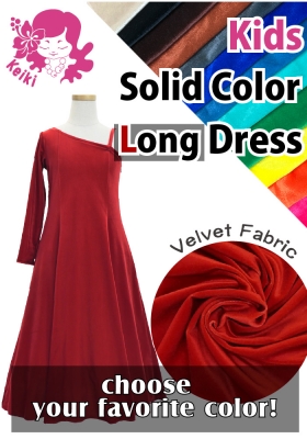 Kids Custom One Shoulder Long sleeve Dress / JCp72-solid