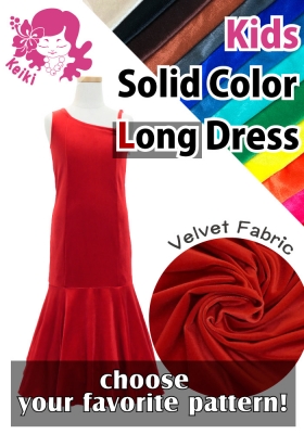 Kids Custom Long Dress with Velvet / JCp83-solid