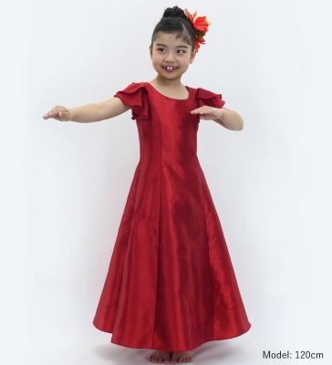Kids Custom Double Flare Sleeves Long Dress / JCp84-pattern
