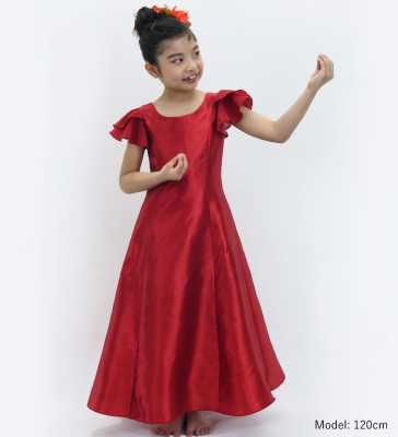 Kids Custom Double Flare Sleeves Long Dress / JCp84-pattern