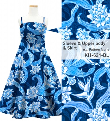 Kids Custom Long Dress with Velvet & Shantung / JCp85-mix