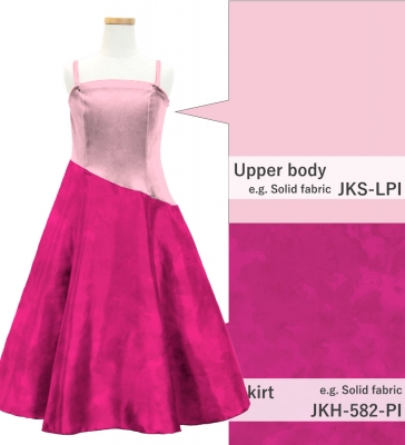 Kids Custom Long Dress with Velvet & Shantung / JCp85-mix