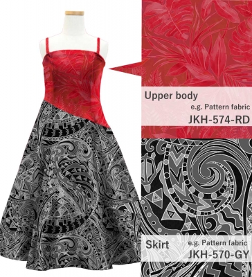Kids Custom Long Dress with Velvet & Shantung / JCp85-mix
