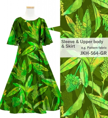 Kids Custom Half Sleeve Long Dress with Koshibo & Shantung / JCp86-mix