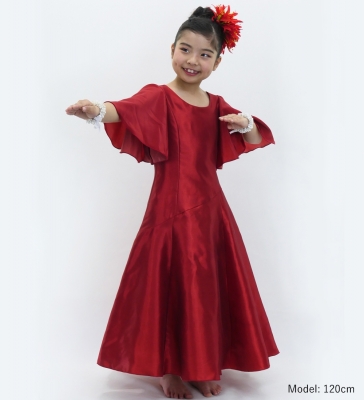 Kids Custom Half Sleeve Long Dress with Koshibo & Shantung / JCp86-mix