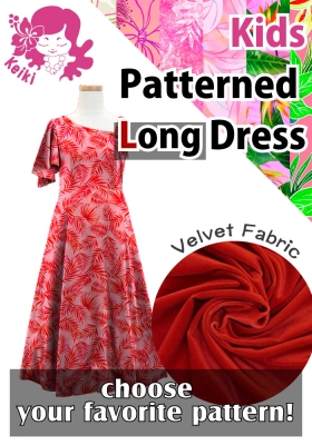 Kids Custom One Shoulder Flare sleeve Long Dress / JCp95-pattern