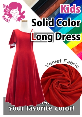 Kids Custom One Shoulder Flare sleeve Long Dress / JCp95-solid