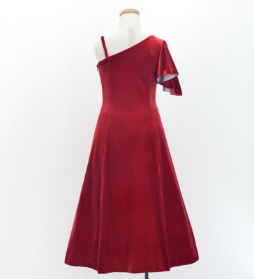 Kids Custom One Shoulder Flare sleeve Long Dress / JCp95-pattern