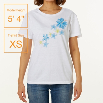 Hula Print T-shirt / Hibiscus & Plumeria / Yellow / JT789y