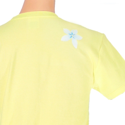 Hula Print T-shirt / Hibiscus & Plumeria / Yellow / JT789y