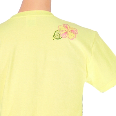 Hula Print T-shirt / Hibiscus & Tiare / Yellow / JT790y