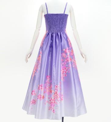 Japan Fabric Long Dress with Cherry Blossom Print / Shantung / Light Purple / JW001lpu