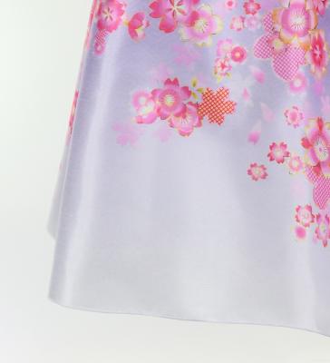 Japan Fabric Long Dress with Cherry Blossom Print / Shantung / Light Purple / JW001lpu