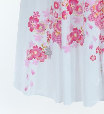 Japan Fabric Long Dress with Cherry Blossom Print / Velvet / Black / JW002bk