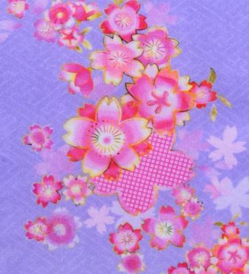 Japan Fabric Long Dress with Cherry Blossom Print / Velvet / Light Purple / JW002lpu