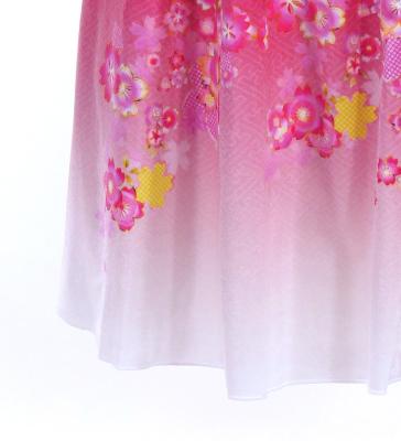 Japan Fabric Long Dress with Cherry Blossom Print / Velvet / Red / JW002rd