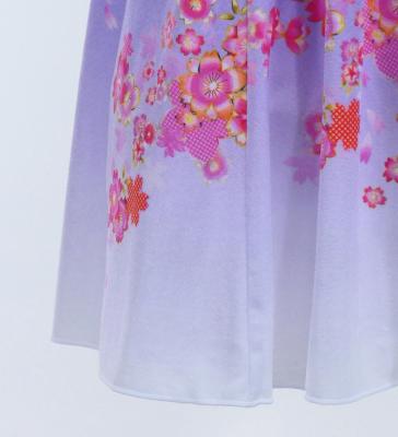 Kids Japan Fabric Long Dress with Cherry Blossom Print / Velvet / Light Purple / JWp002lpu