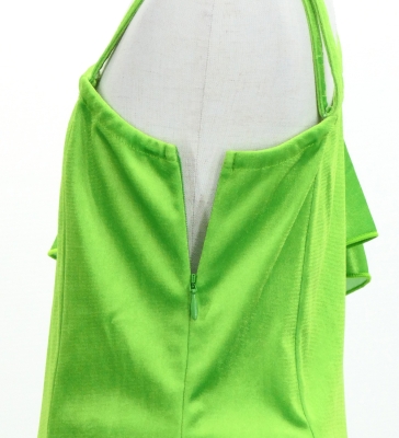 Kids Japan Fabric One Shoulder Frill Sleeve Long Dress / Light Green / JWp004lgr