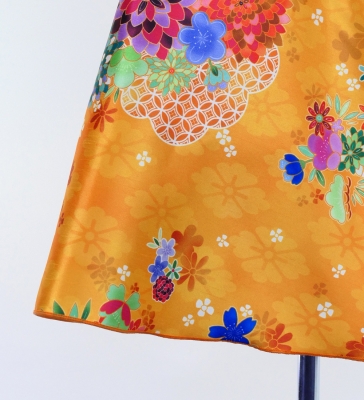 Kids Japan Fabric One Shoulder Frill Sleeve Long Dress / Orange / JWp004or