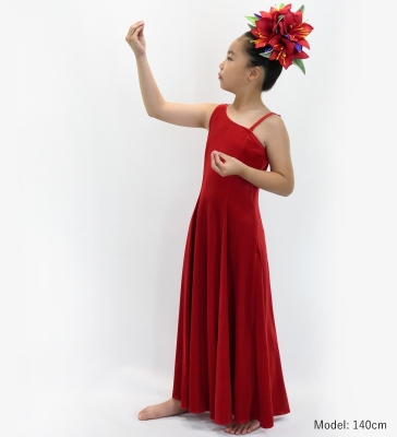 Kids Custom One Shoulder Velvet Dress / JCp11-solid