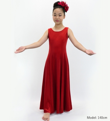 Kids Custom Long Velvet Dress / JCp13-solid