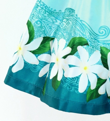 Hula Kids Shantung Pa'u Skirt with Tiare & Kahiko Print / Luxury Collection / Jp100lbl