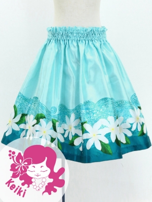 Hula Kids Shantung Pa'u Skirt with Tiare & Kahiko Print / Luxury Collection / Jp100lbl