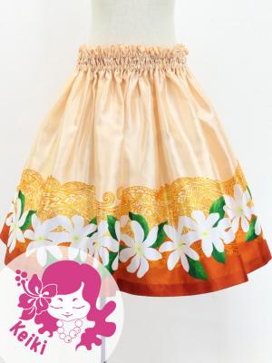 Hula Kids Shantung Pa'u Skirt with Tiare & Kahiko Print / Luxury Collection / Jp100or