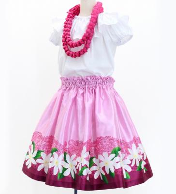 Hula Kids Shantung Pa'u Skirt with Tiare & Kahiko Print / Luxury Collection / Jp100pi
