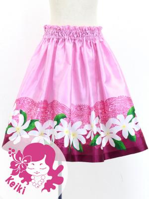 Hula Kids Shantung Pa'u Skirt with Tiare & Kahiko Print / Luxury Collection / Jp100pi