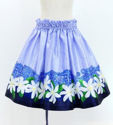 Hula Kids Shantung Pa'u Skirt with Tiare & Kahiko Print / Luxury Collection / Jp100punv