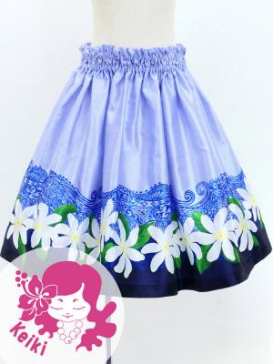 Hula Kids Shantung Pa'u Skirt with Tiare & Kahiko Print / Luxury Collection / Jp100punv