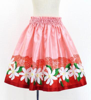 Hula Kids Shantung Pa'u Skirt with Tiare & Kahiko Print / Luxury Collection / Jp100rd