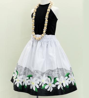 Hula Kids Shantung Pa'u Skirt with Tiare & Kahiko Print / Luxury Collection / Jp100whbk