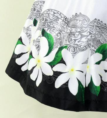 Hula Kids Shantung Pa'u Skirt with Tiare & Kahiko Print / Luxury Collection / Jp100whbk