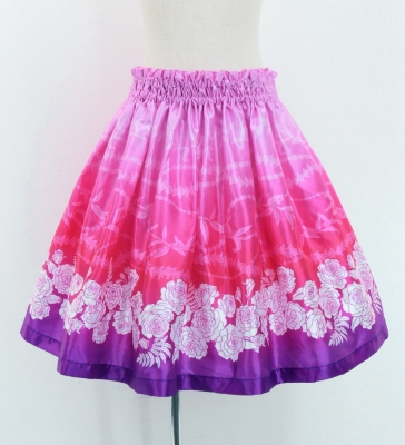 Hula Kids Shantung Pa'u Skirt with Lokelani Print / Luxury Collection / Jp102-1