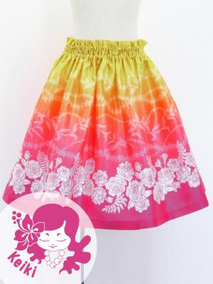 Hula Kids Shantung Pa'u Skirt with Lokelani Print / Luxury Collection / Jp102-2