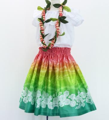 Hula Kids Shantung Pa'u Skirt with Lokelani Print / Luxury Collection / Jp102-3