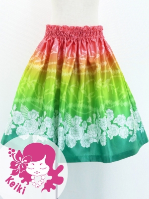 Hula Kids Shantung Pa'u Skirt with Lokelani Print / Luxury Collection / Jp102-3
