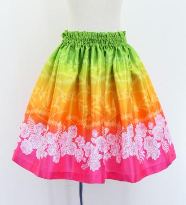 Hula Kids Shantung Pa'u Skirt with Lokelani Print / Luxury Collection / Jp102-4