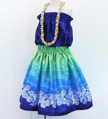Hula Kids Shantung Pa'u Skirt with Lokelani Print / Luxury Collection / Jp102-7