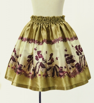 Hula Kids Shantung Pa'u Skirt with Hula Girl Print / Luxury Collection / Jp103be