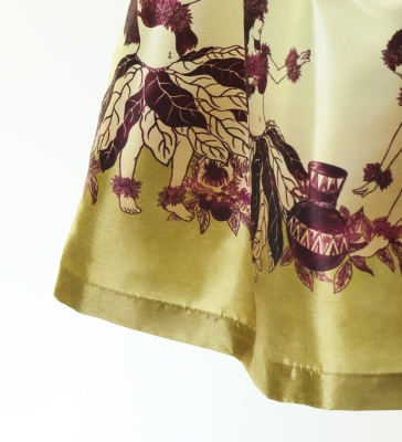 Hula Kids Shantung Pa'u Skirt with Hula Girl Print / Luxury Collection / Jp103be